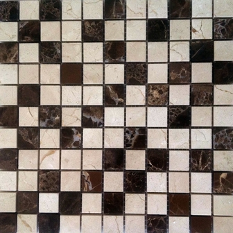 Плитка Mosaik Lacio из Crema Marfil/Dark Emperador