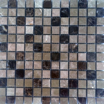 Плитка мраморная Mosaik Victoria, Light Emperador/Dark Emperador, 30x30x1